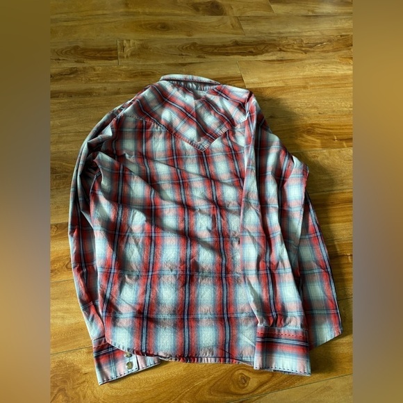 Wranglers Men’s Plaid Snap Button Long Sleeve Shirt size large - Picture 11 of 12